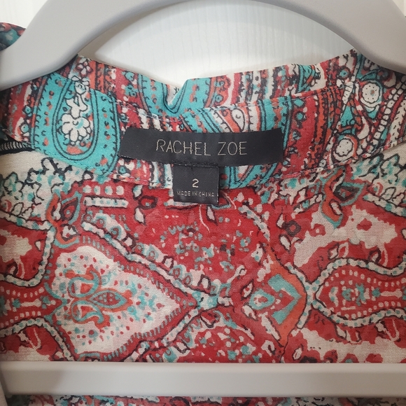 Rachel Zoe Paisley Dress‎ - Red and Teal - Picture 3 of 5